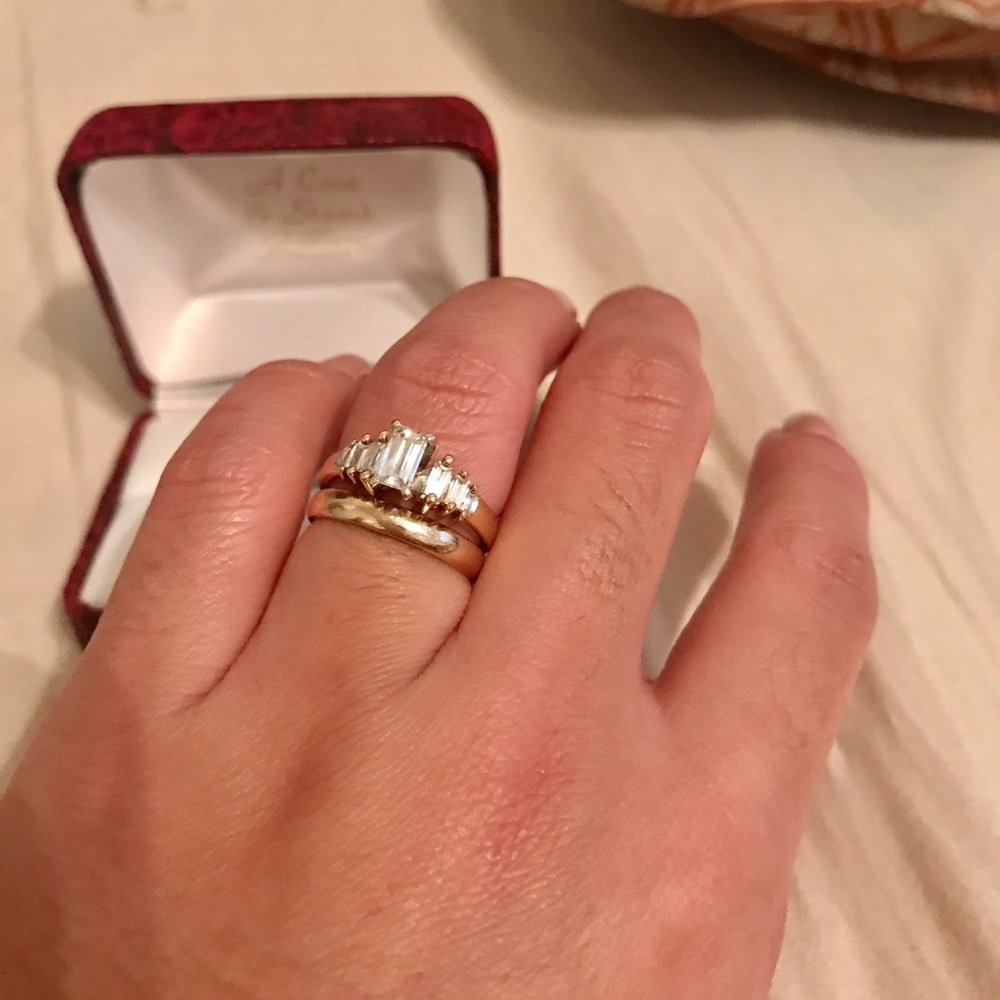 14K engagement wedding band set - Picture 2 of 4